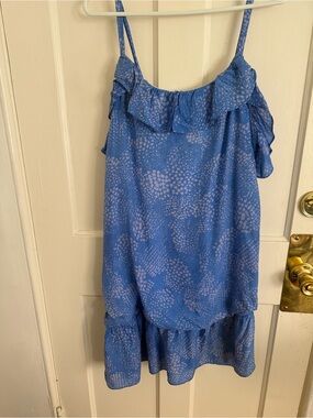 For Joseph Blue Ruffle Silk Summer Dress
